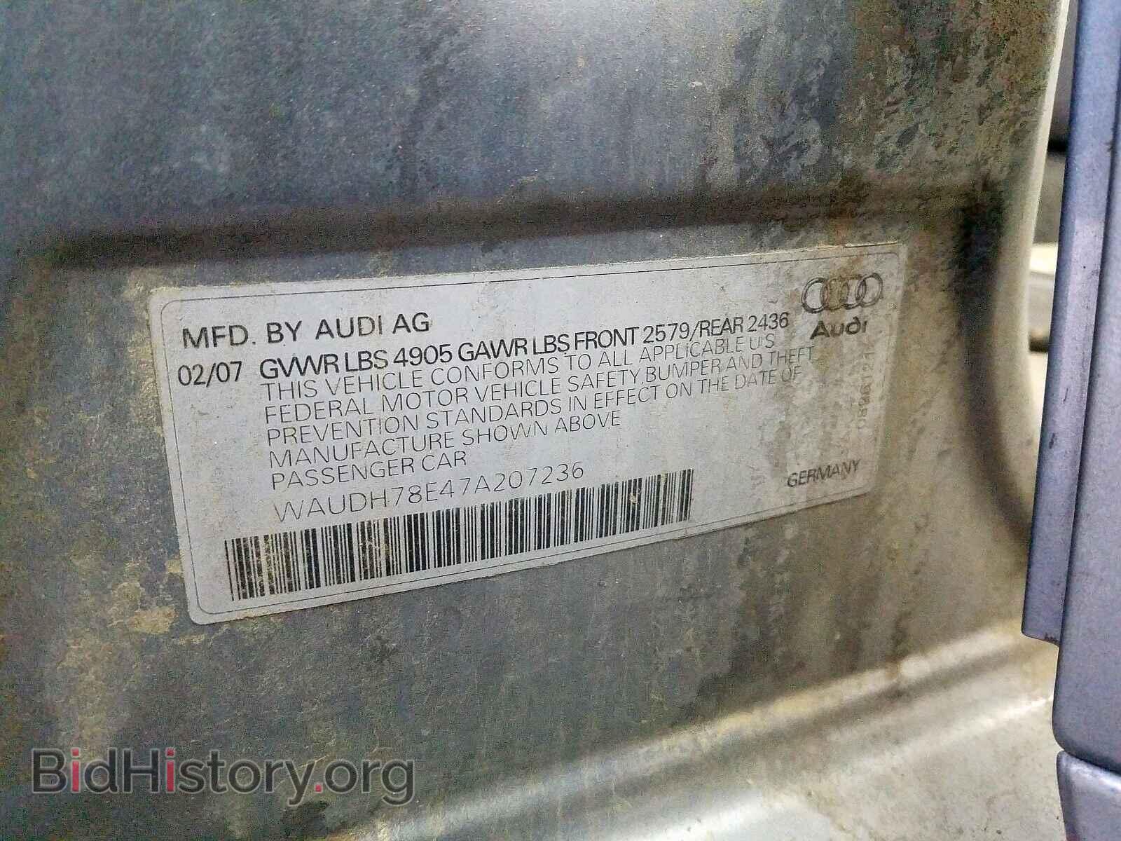 2007 AUDI A4 - VIN: WAUDH78E47A207236 - Photo 10