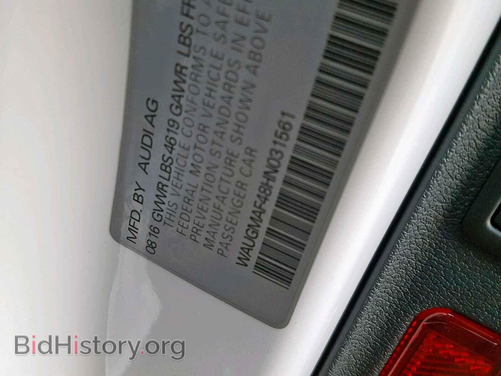 2017 AUDI A4 - VIN: WAUGMAF48HN031561 - Фото 10