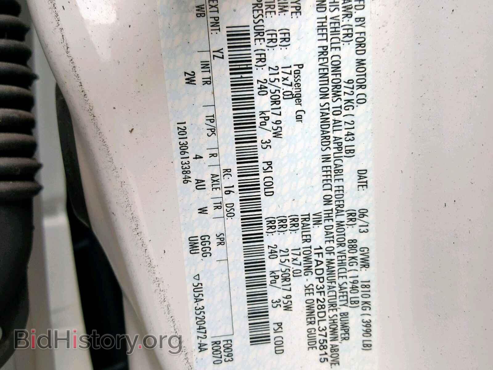 2013 FORD FOCUS - VIN: 1FADP3F28DL375815 - Фото 10