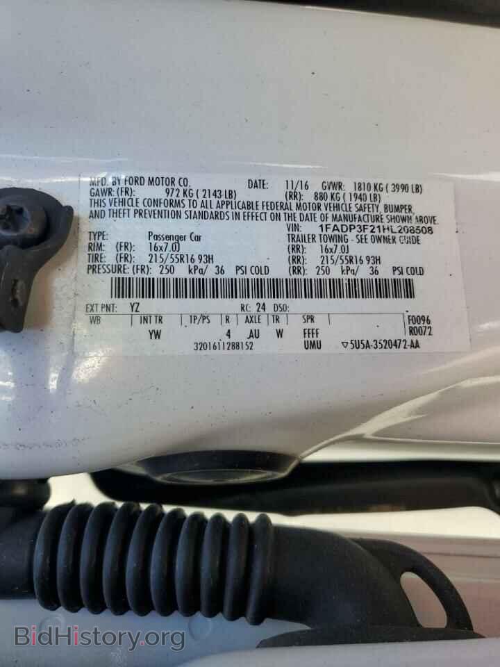 2017 FORD FOCUS - VIN: 1FADP3F21HL208508 - Фото 12