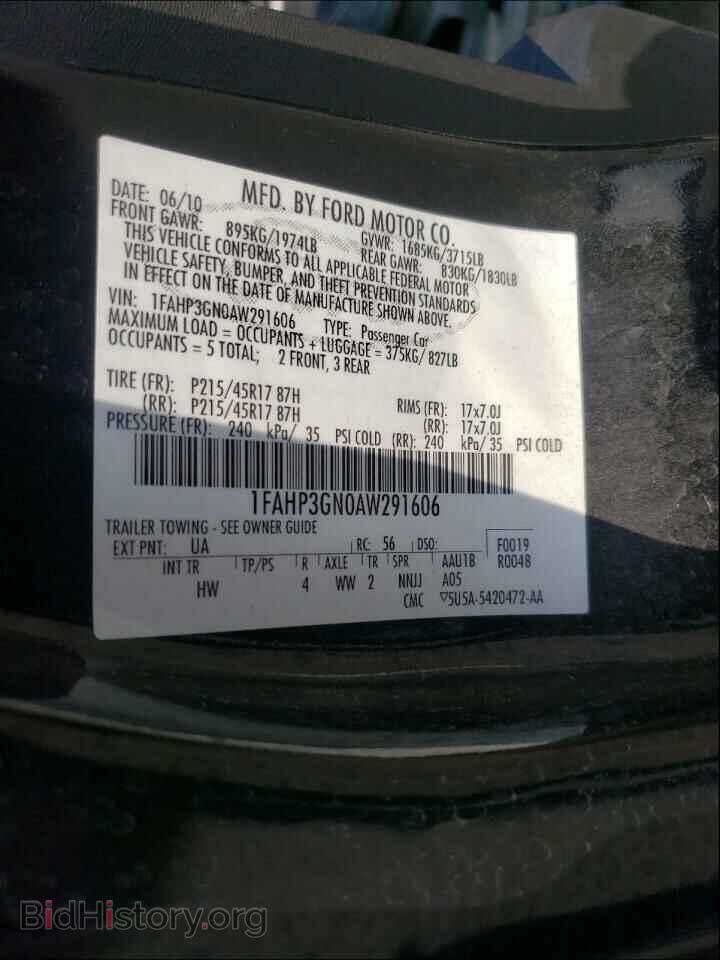 2010 FORD FOCUS - VIN: 1FAHP3GN0AW291606 - Фото 10