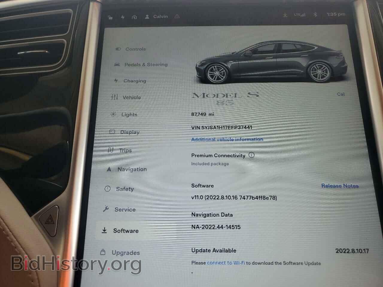 2014 TESLA MODEL S - VIN: 5YJSA1H17EFP37441 - Фото 9