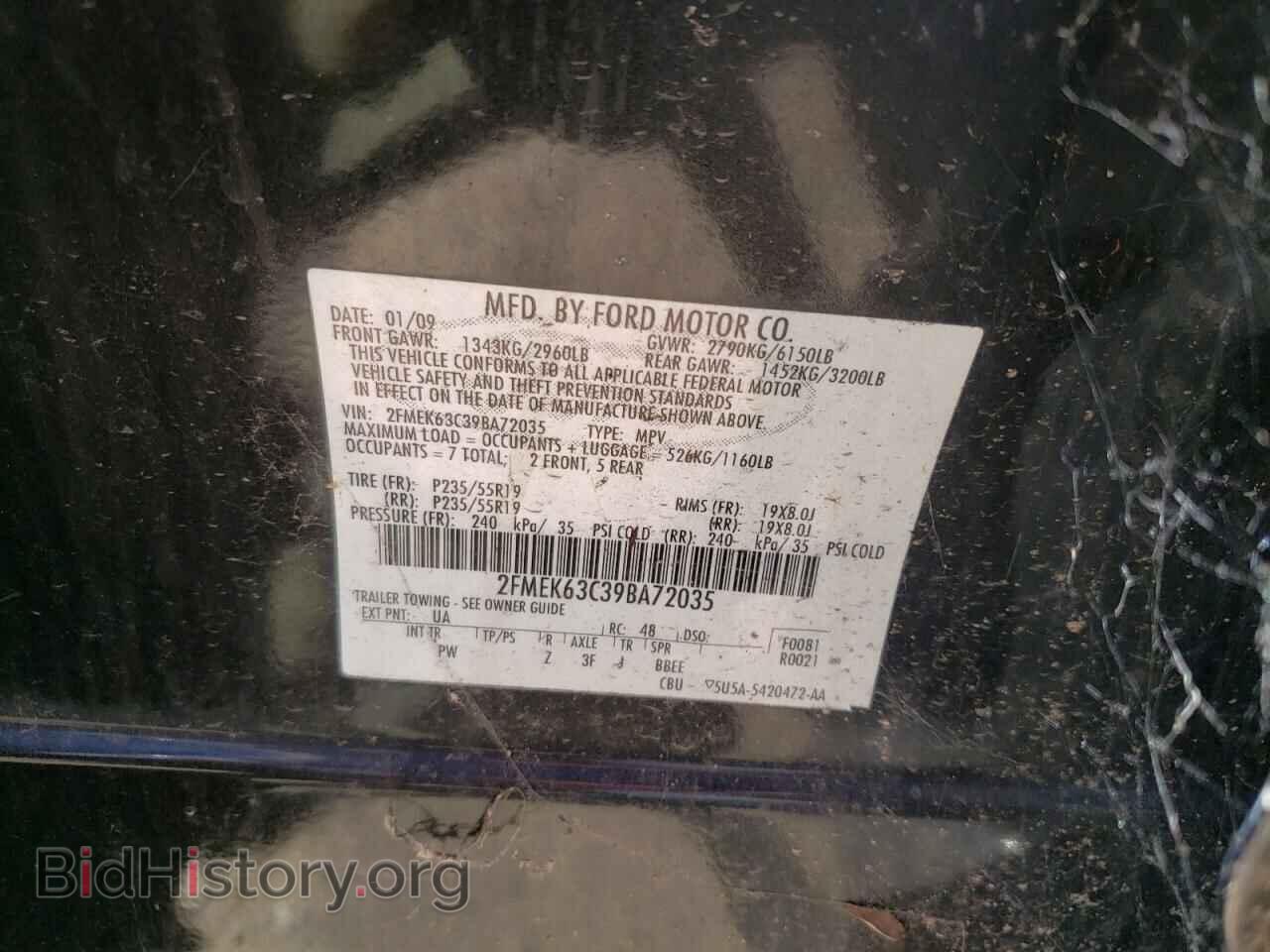 2009 FORD FLEX - VIN: 2FMEK63C39BA72035 - Photo 10