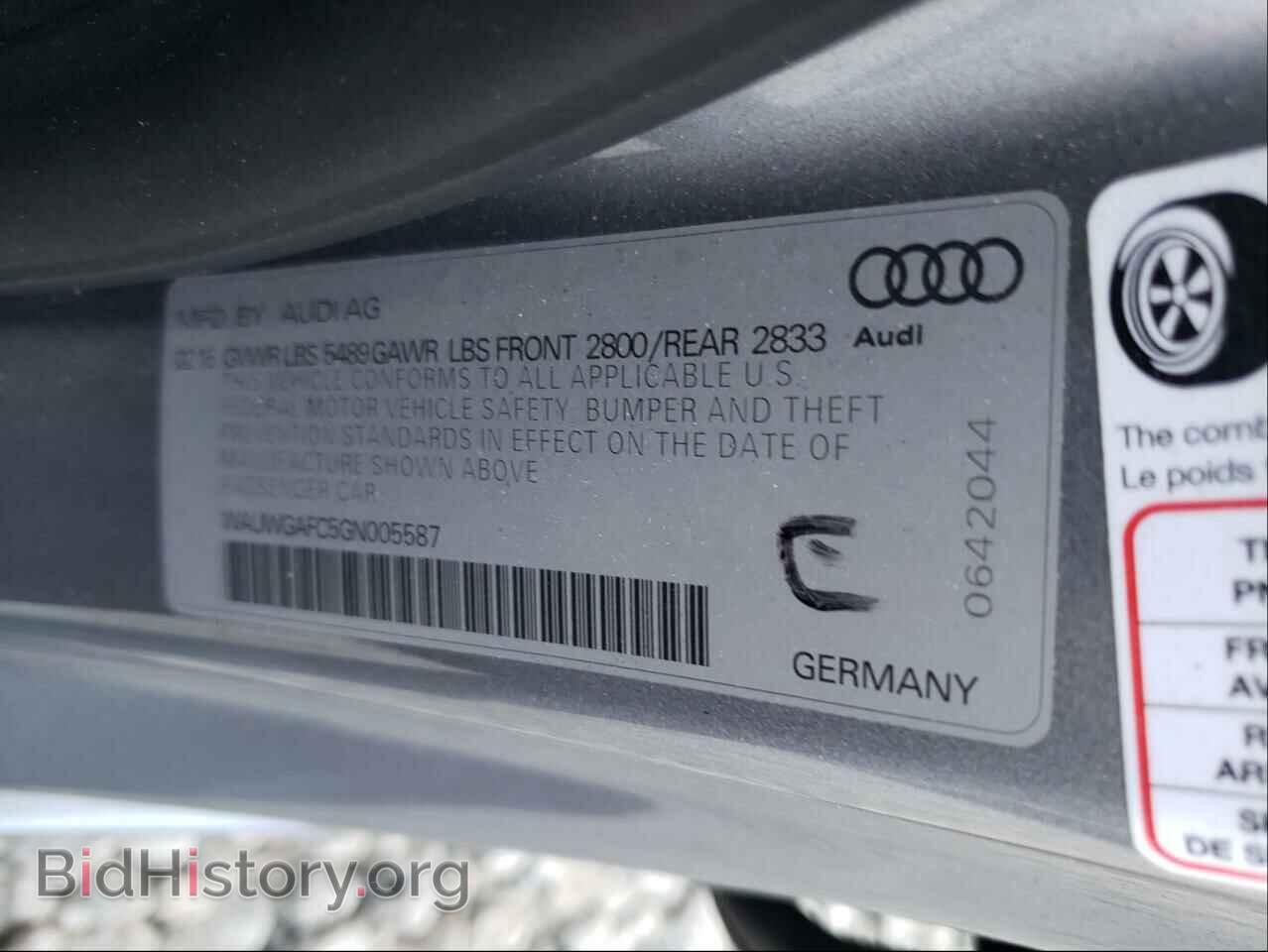 2016 AUDI A7 - VIN: WAUWGAFC5GN005587 - Фото 10
