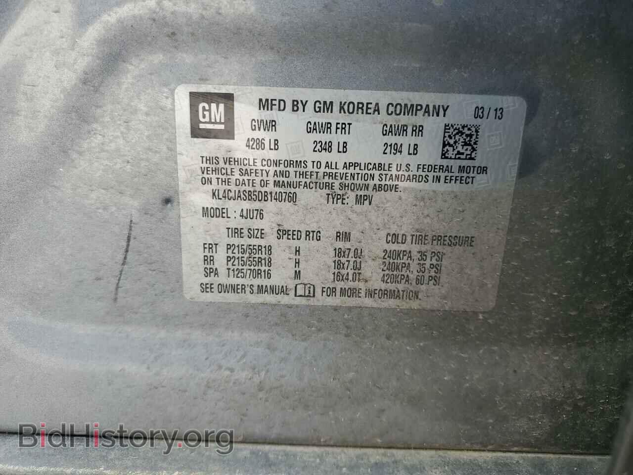 2013 BUICK ENCORE - VIN: KL4CJASB5DB140760 - Фото 13