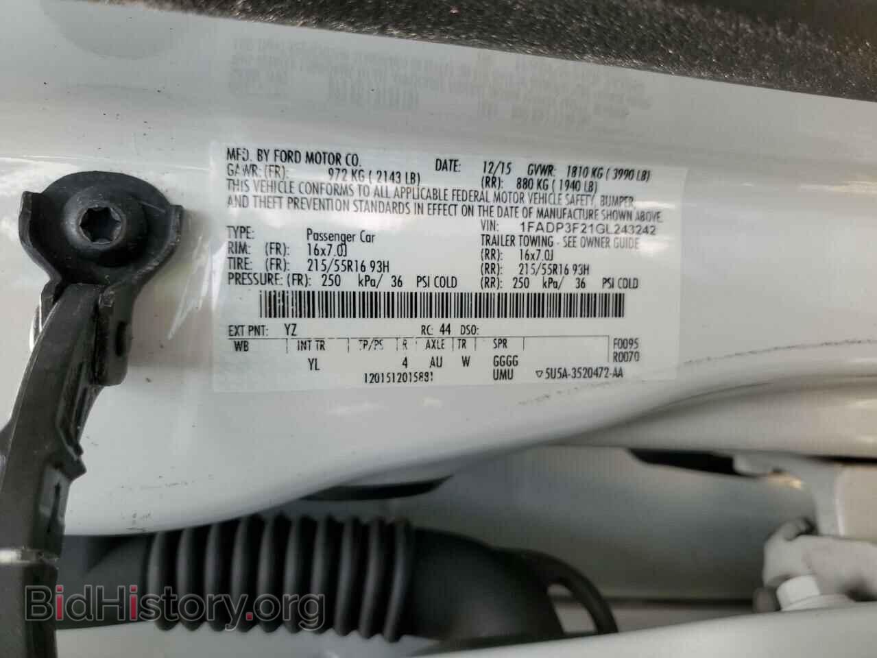 2016 FORD FOCUS - VIN: 1FADP3F21GL243242 - Фото 12