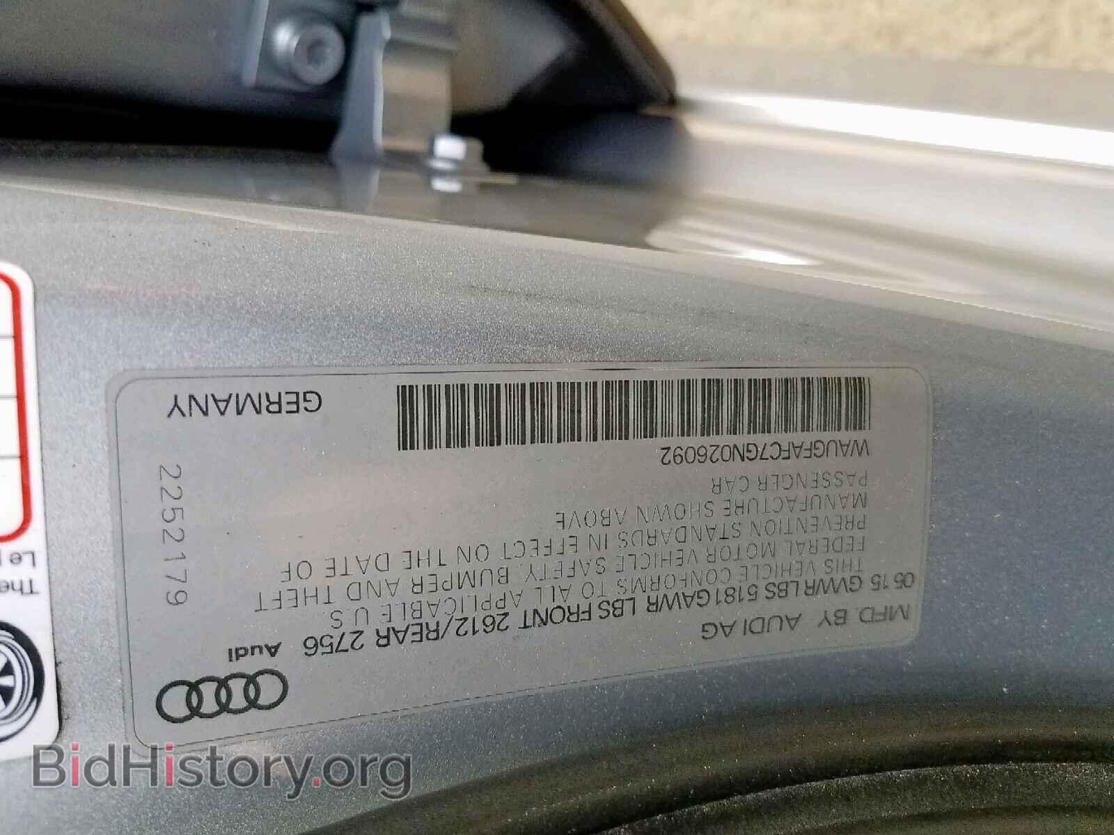 2016 AUDI A6 - VIN: WAUGFAFC7GN026092 - Фото 10