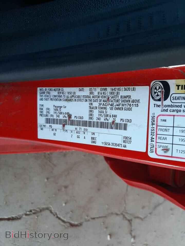 2015 FORD FIESTA - VIN: 3FADP4EJ4FM176115 - Фото 10