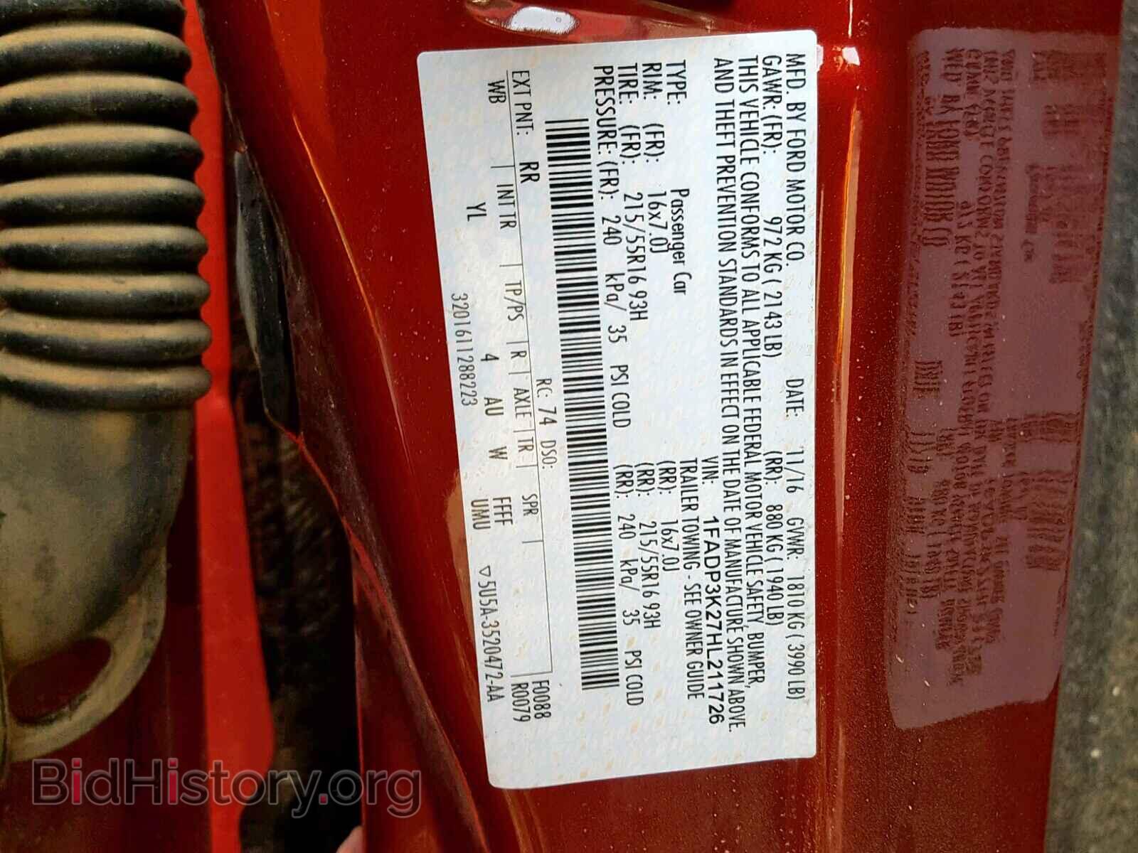 2017 FORD FOCUS - VIN: 1FADP3K27HL211726 - Photo 10