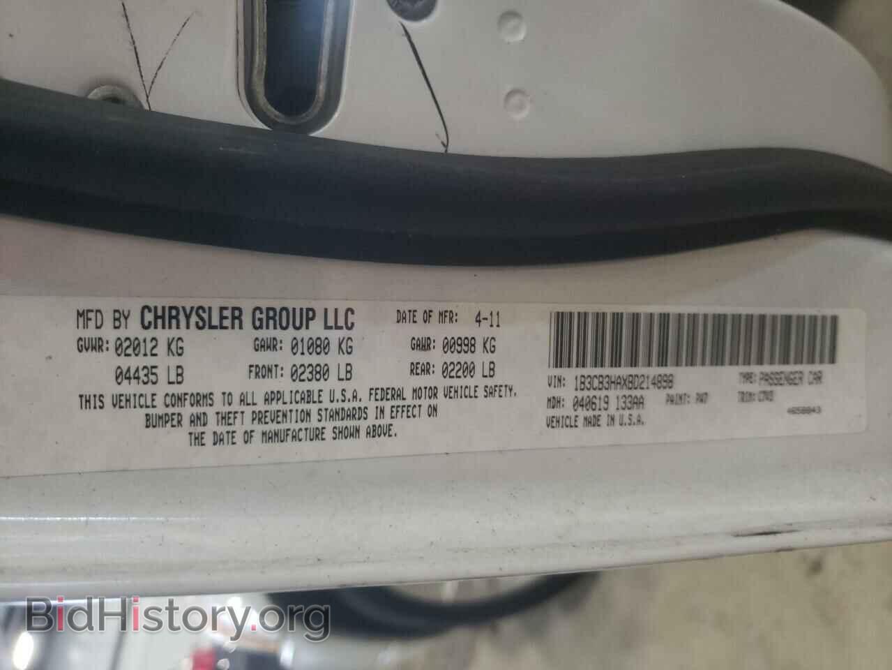 2011 DODGE CALIBER - VIN: 1B3CB3HAXBD214898 - Photo 10
