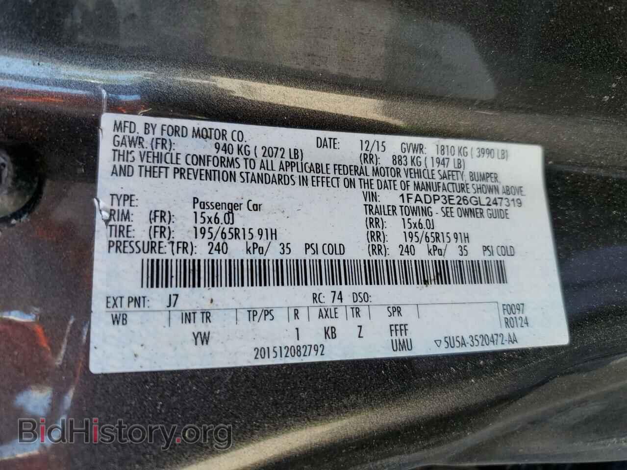 2016 FORD FOCUS - VIN: 1FADP3E26GL247319 - Photo 12