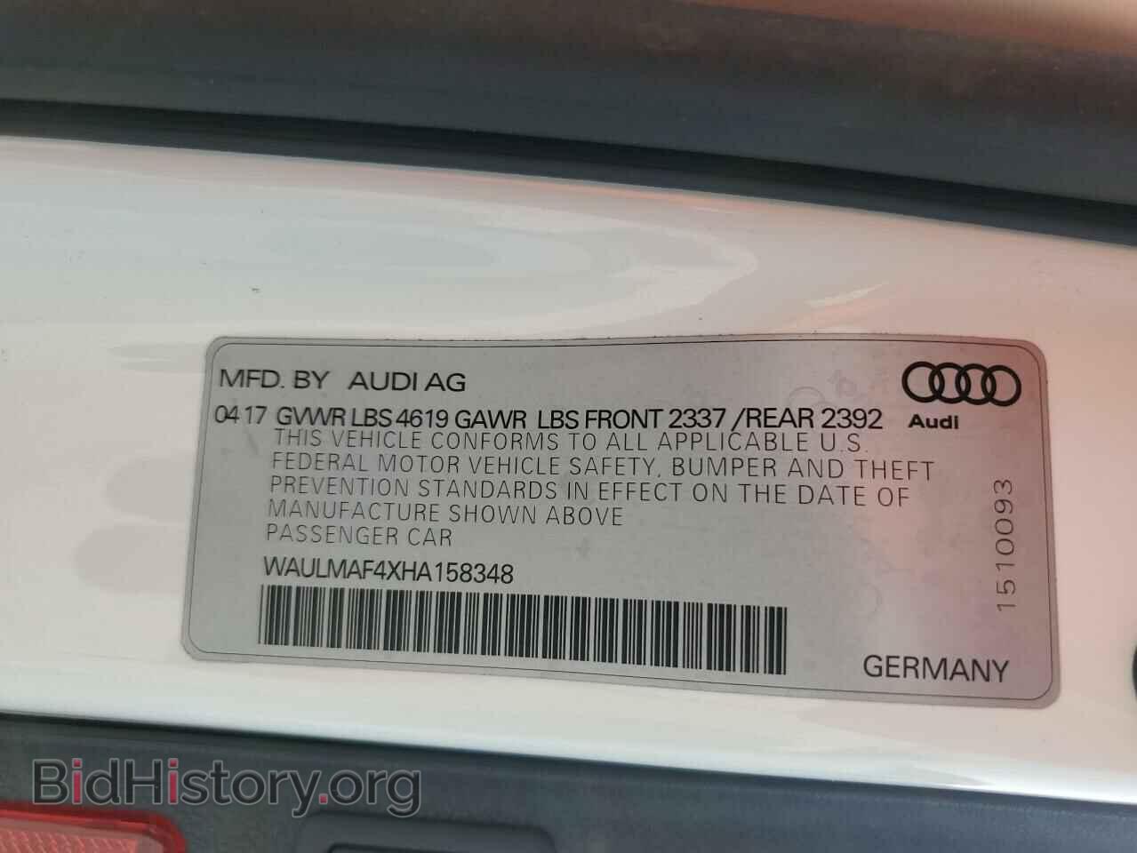 2017 AUDI A4 - VIN: WAULMAF4XHA158348 - Photo 12