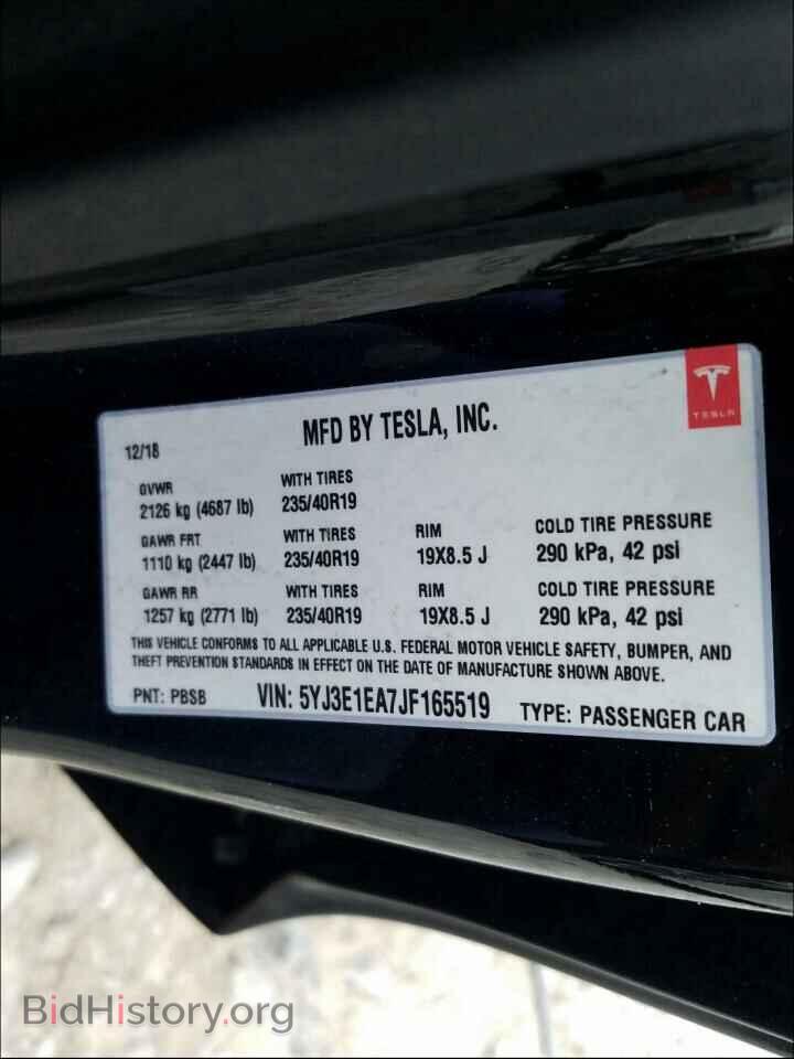 2018 TESLA MODEL 3 - VIN: 5YJ3E1EA7JF165519 - Фото 10