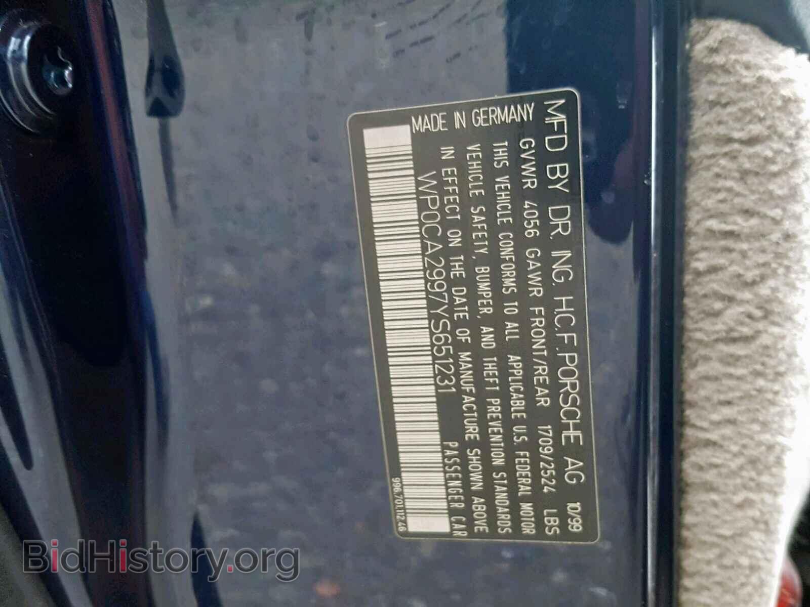 2000 PORSCHE 911 - VIN: WP0CA2997YS651231 - Фото 10
