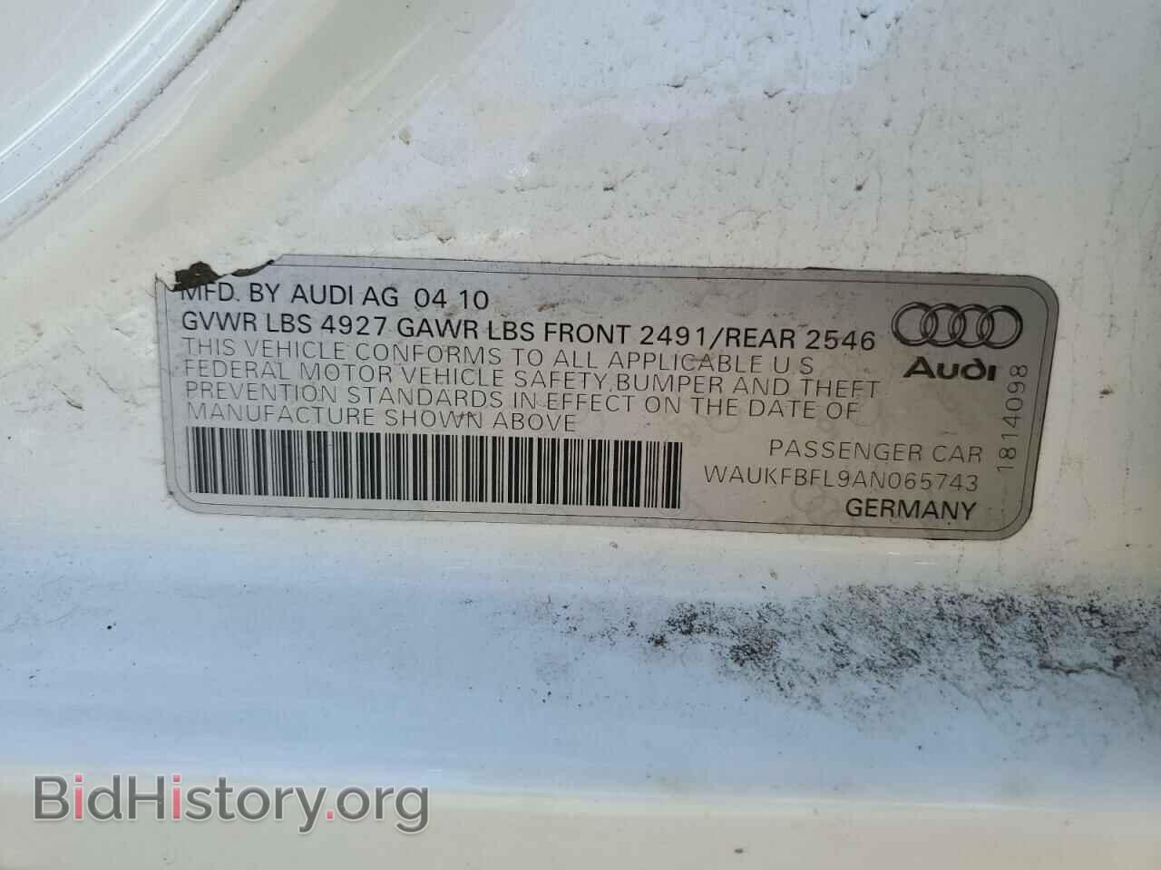 2010 AUDI A4 - VIN: WAUKFBFL9AN065743 - Фото 12