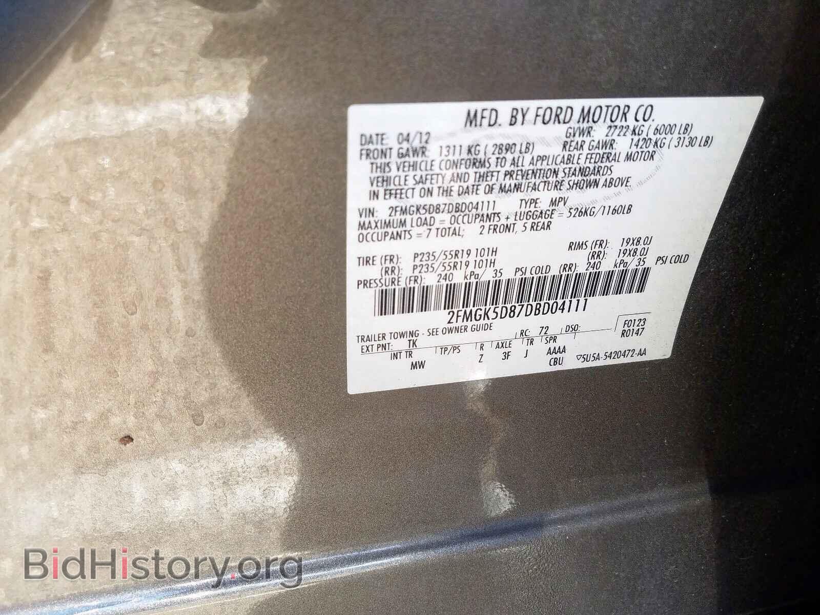 2013 FORD FLEX LIMIT - VIN: 2FMGK5D87DBD04111 - Photo 10