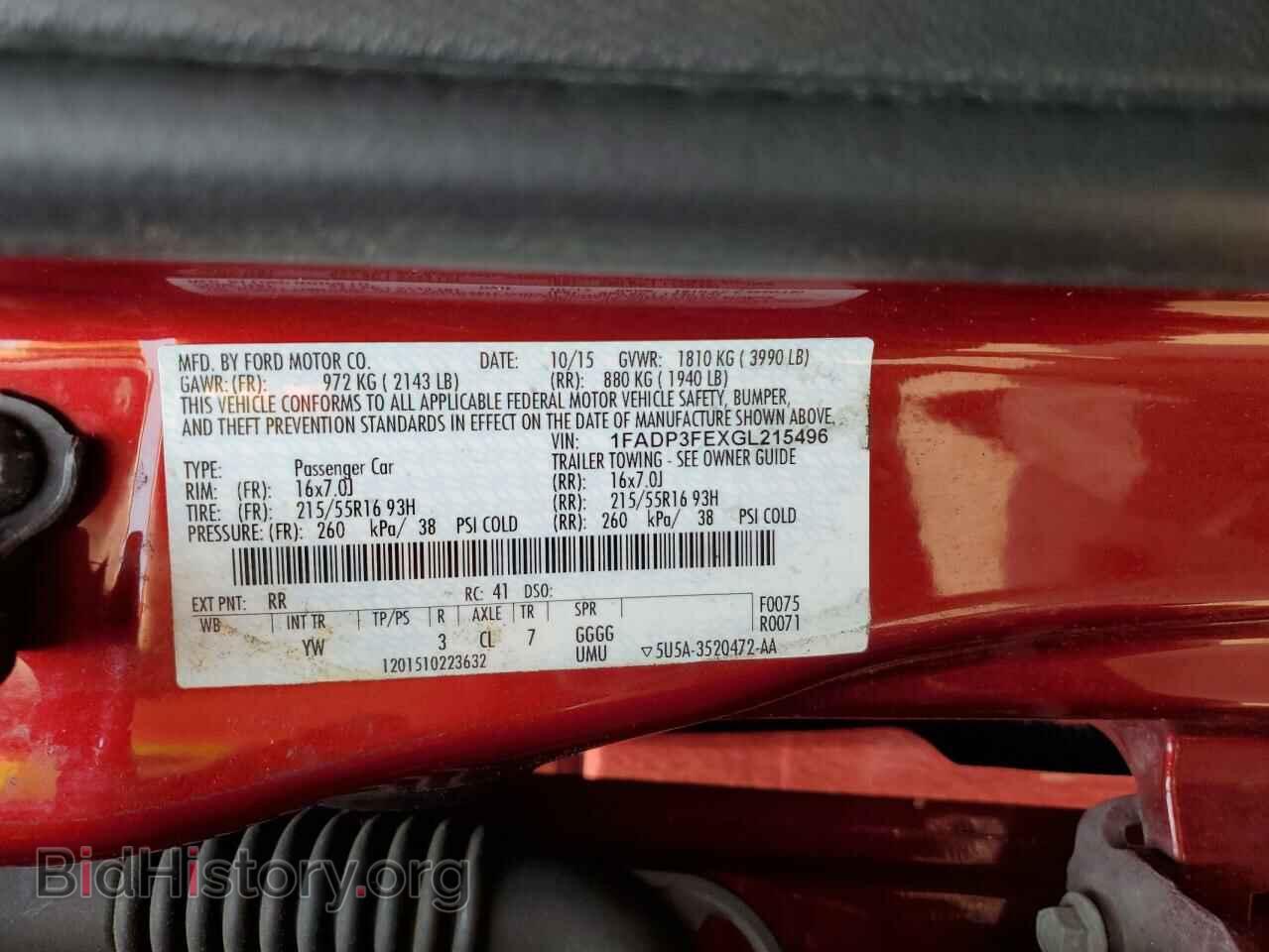 2016 FORD FOCUS - VIN: 1FADP3FEXGL215496 - Фото 12