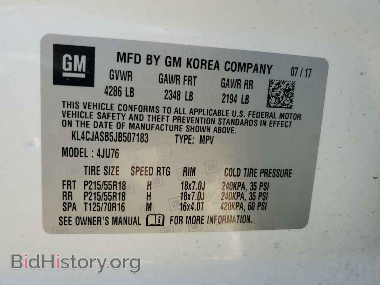 2018 BUICK ENCORE - VIN: KL4CJASB5JB507183 - Photo 13