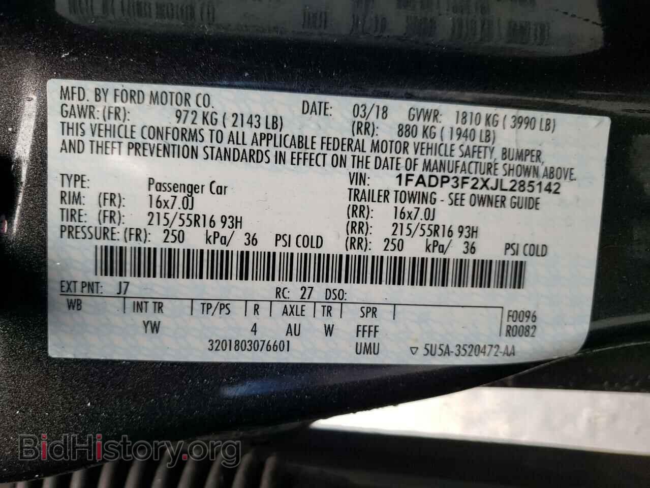 2018 FORD FOCUS - VIN: 1FADP3F2XJL285142 - Фото 10