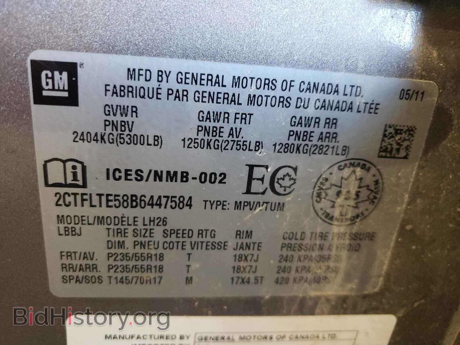 2011 GMC TERRAIN - VIN: 2CTFLTE58B6447584 - Photo 10