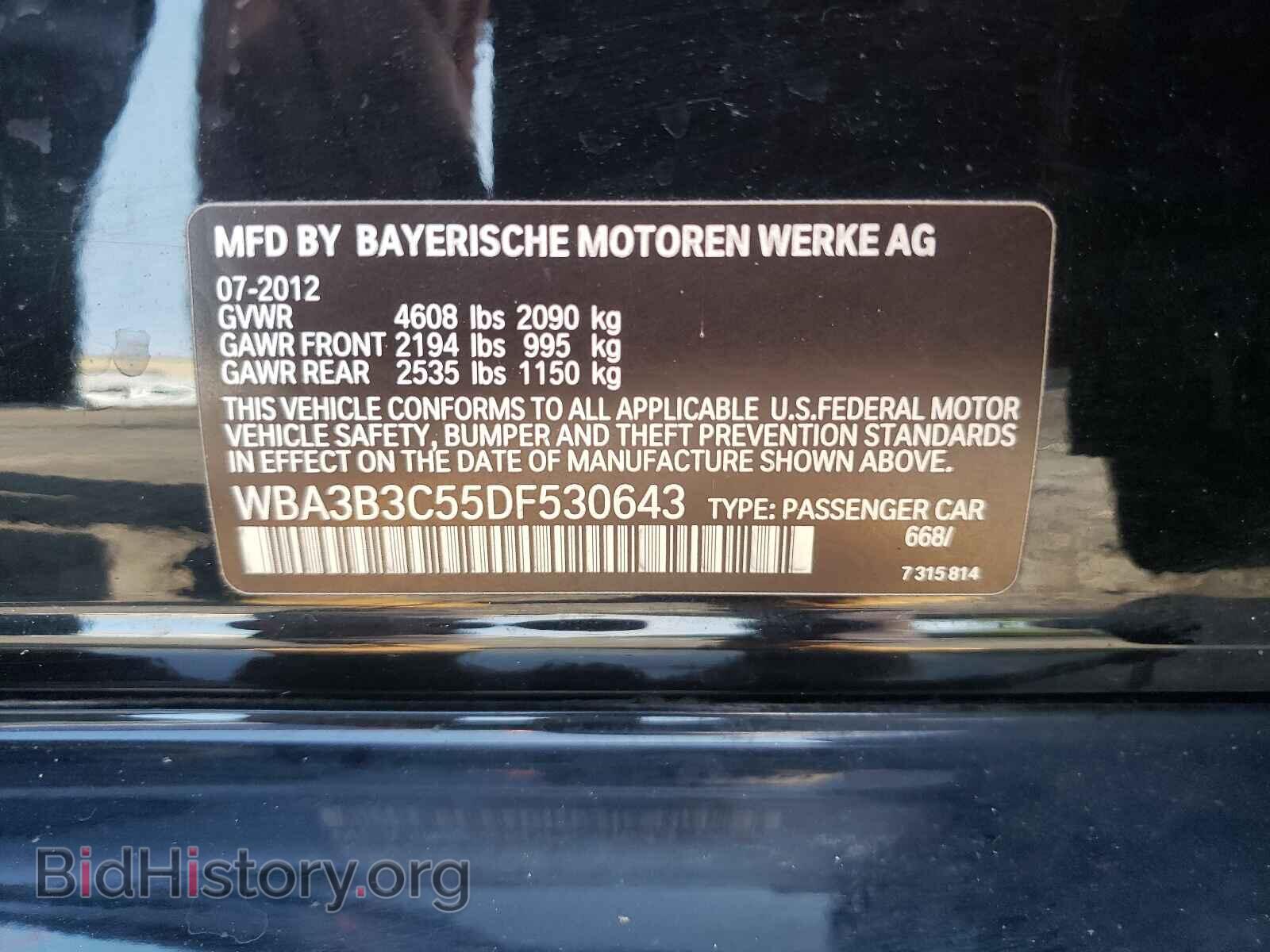 2013 BMW 3 SERIES - VIN: WBA3B3C55DF530643 - Фото 10