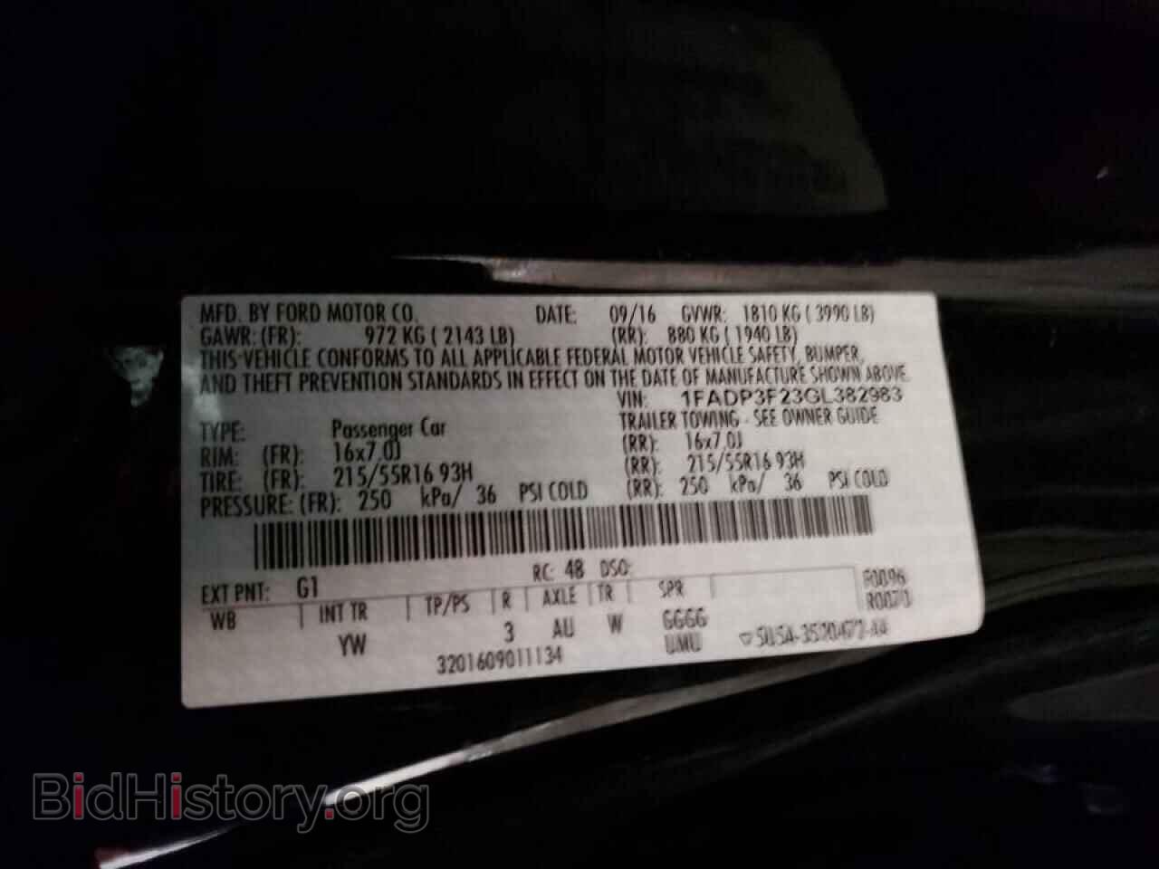 2016 FORD FOCUS - VIN: 1FADP3F23GL382983 - Фото 10