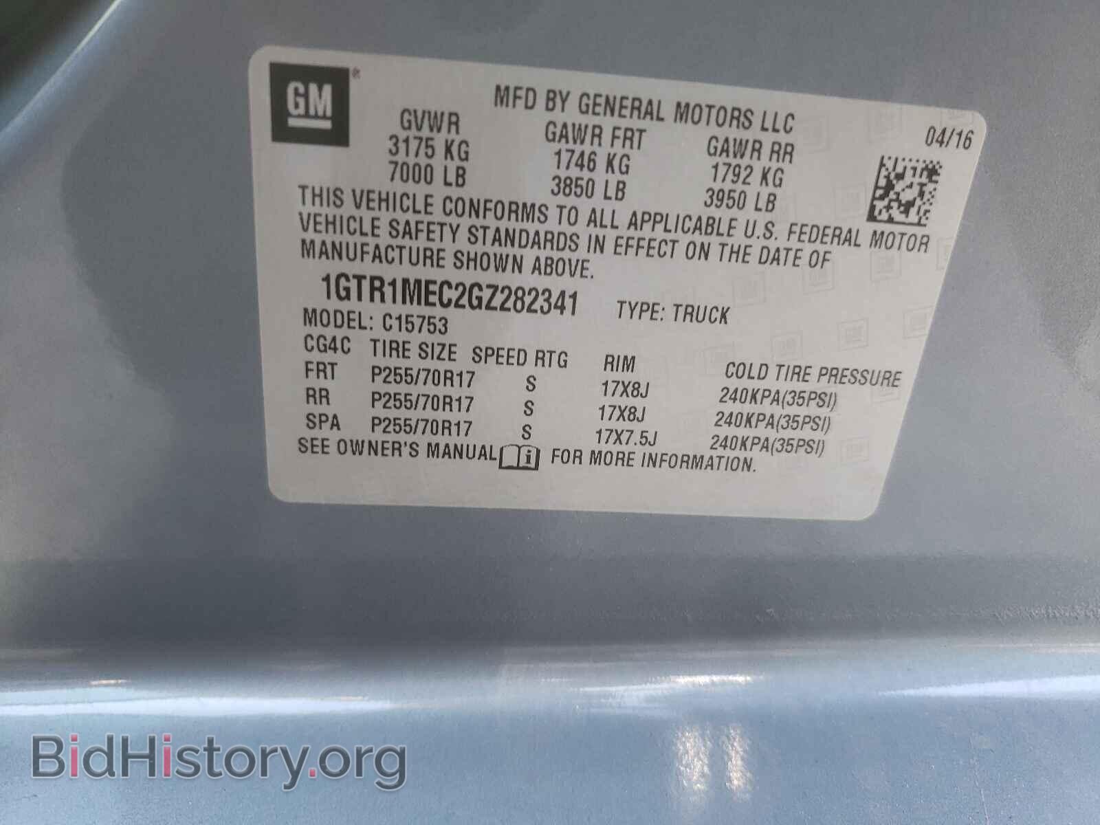 2016 GMC SIERRA - VIN: 1GTR1MEC2GZ282341 - Фото 10