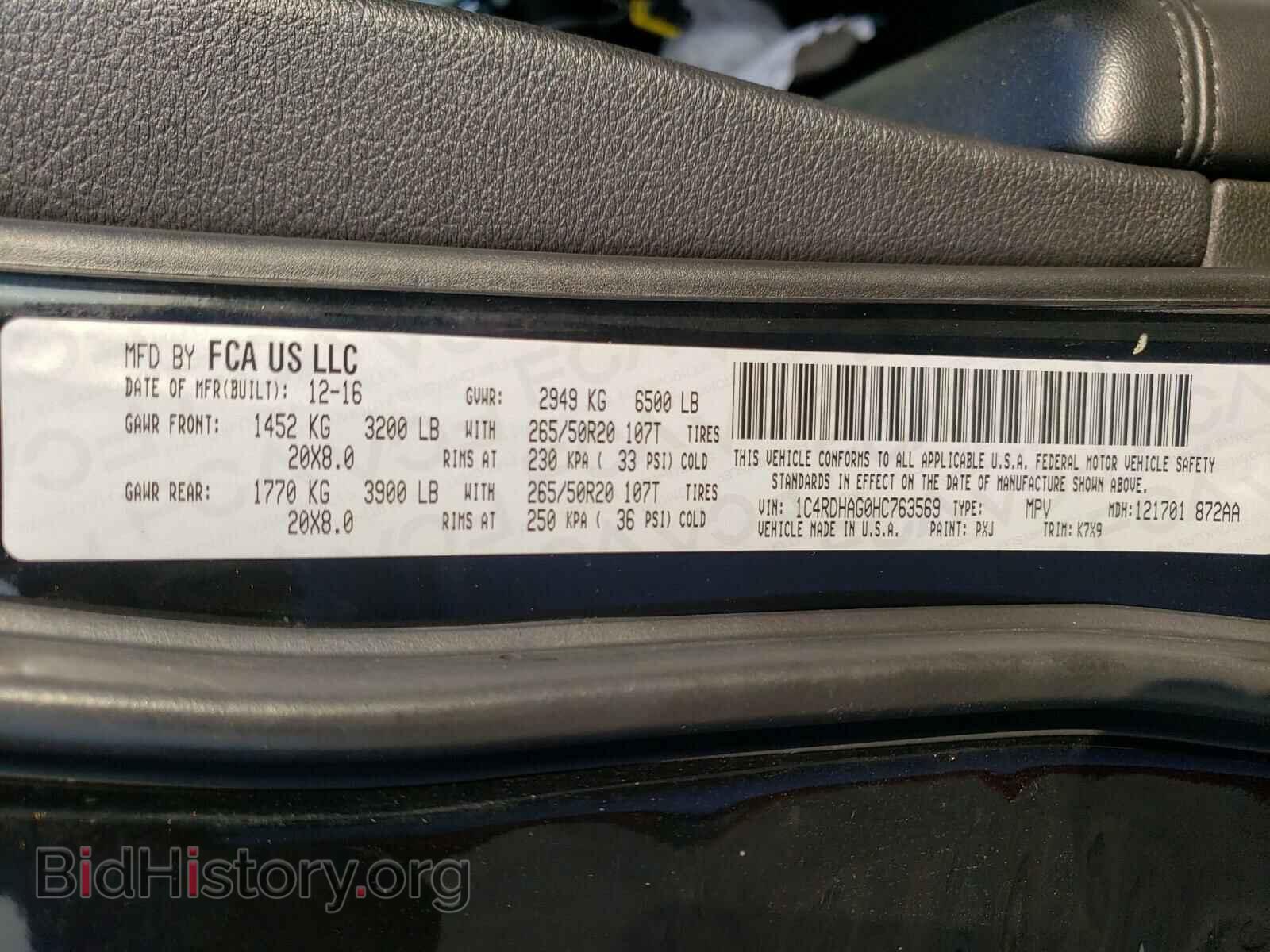 2017 DODGE DURANGO - VIN: 1C4RDHAG0HC763569 - Photo 10