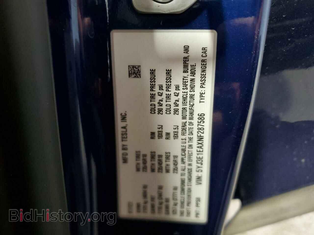 2022 TESLA MODEL 3 - VIN: 5YJ3E1EAXNF287586 - Фото 13