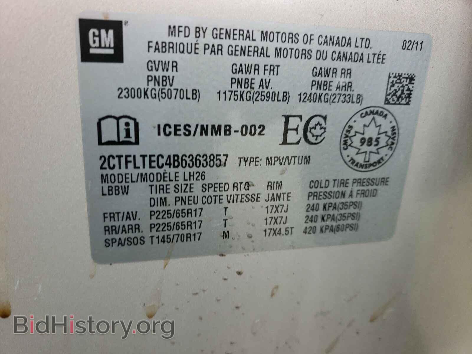 2011 GMC TERRAIN - VIN: 2CTFLTEC4B6363857 - Photo 10