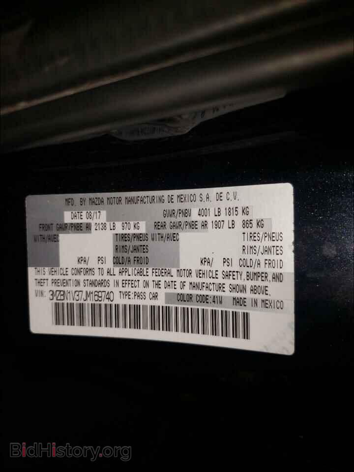 2018 MAZDA 3 - VIN: 3MZBN1V37JM169740 - Фото 10