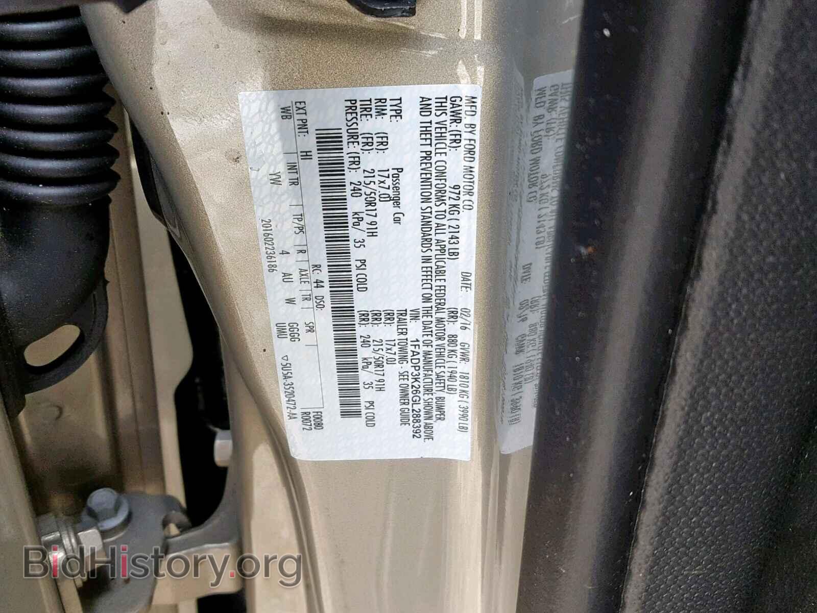 2016 FORD FOCUS - VIN: 1FADP3K26GL288392 - Фото 10