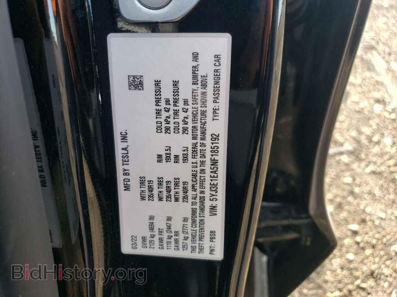 2022 TESLA MODEL 3 - VIN: 5YJ3E1EA5NF185192 - Фото 10