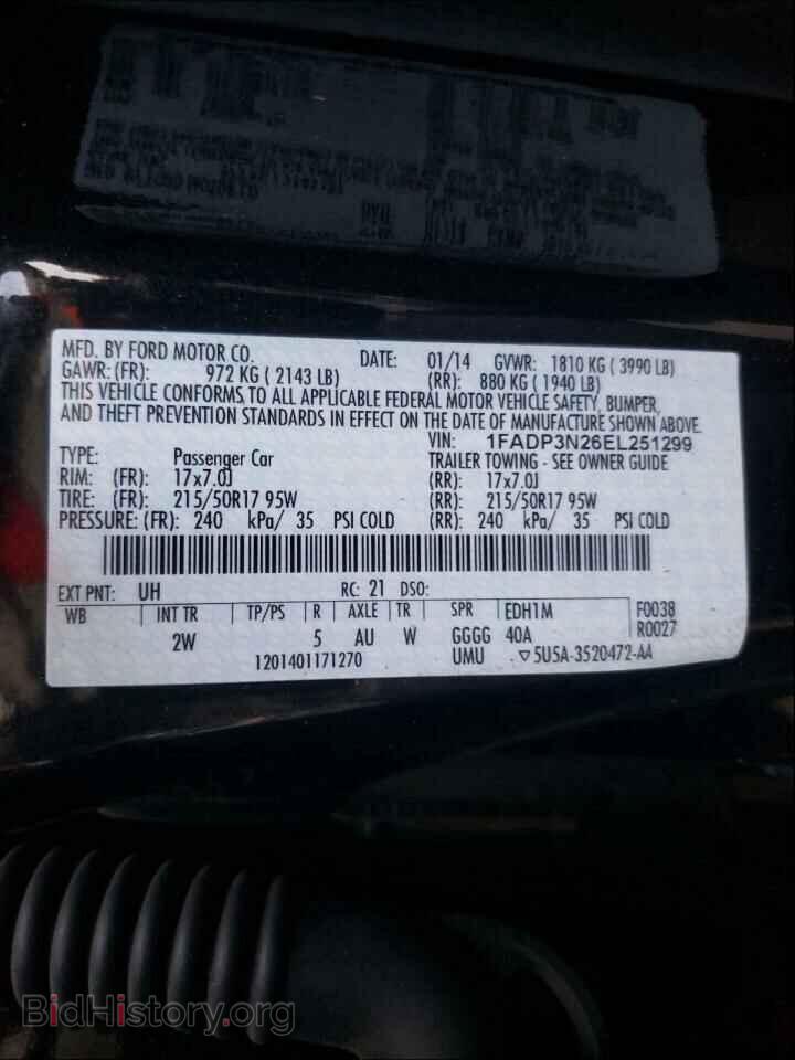2014 FORD FOCUS - VIN: 1FADP3N26EL251299 - Фото 10