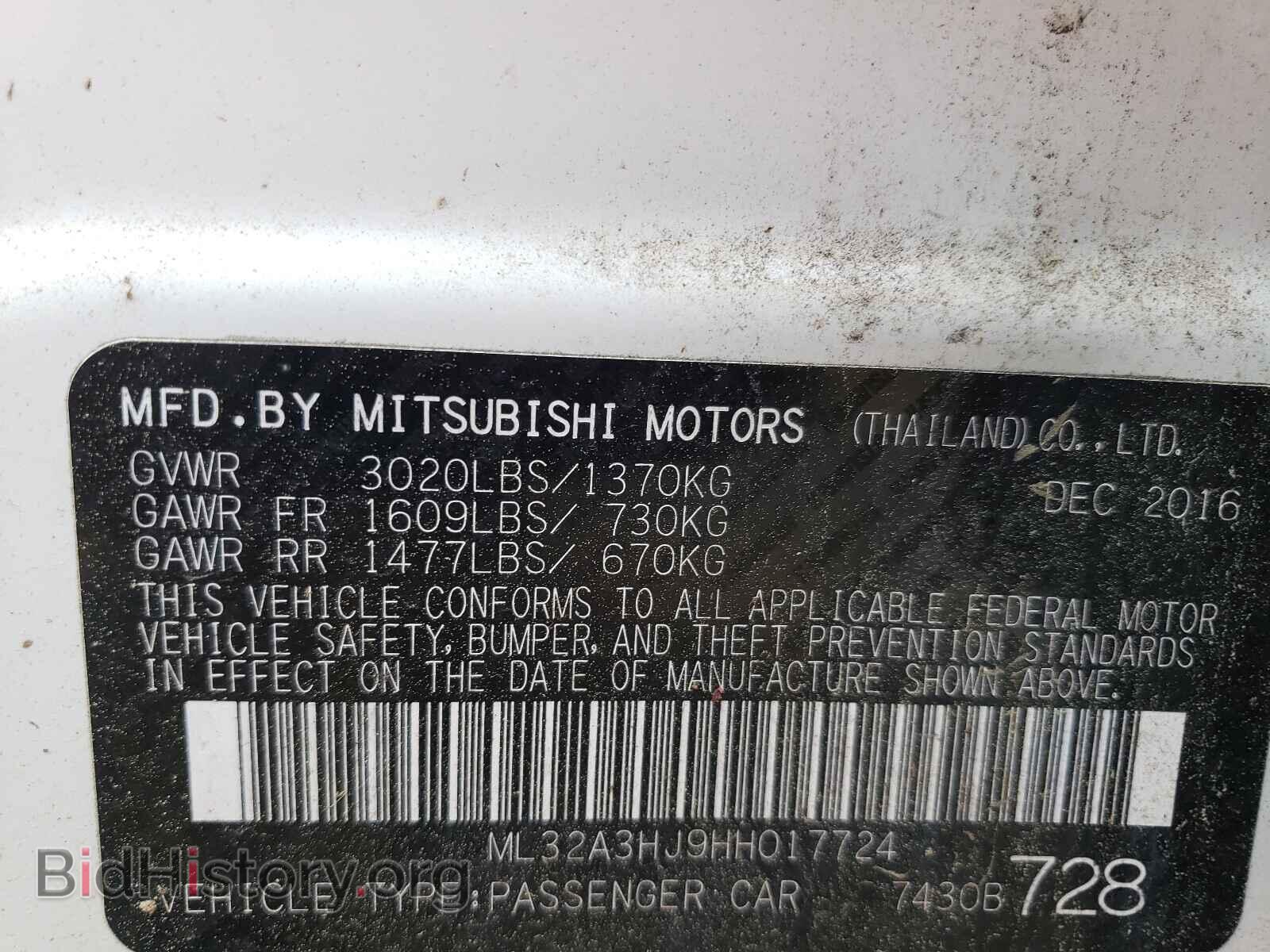 2017 MITSUBISHI MIRAGE - VIN: ML32A3HJ9HH017724 - Фото 10
