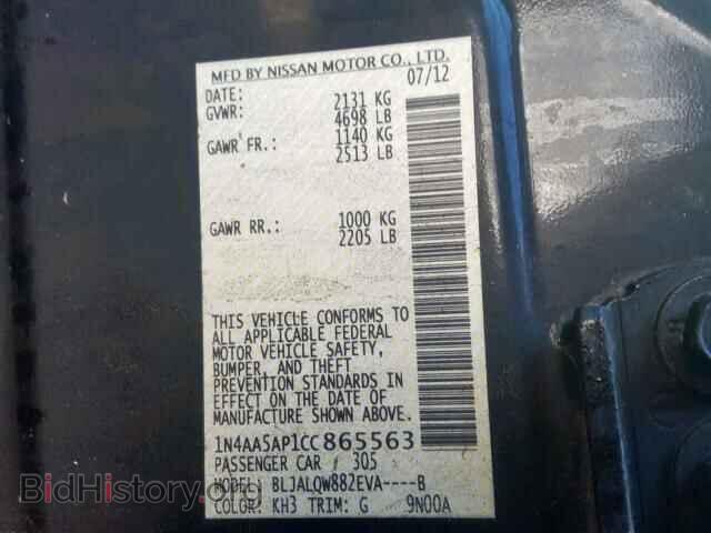 2012 NISSAN MAXIMA S - VIN: 1N4AA5AP1CC865563 - Фото 10