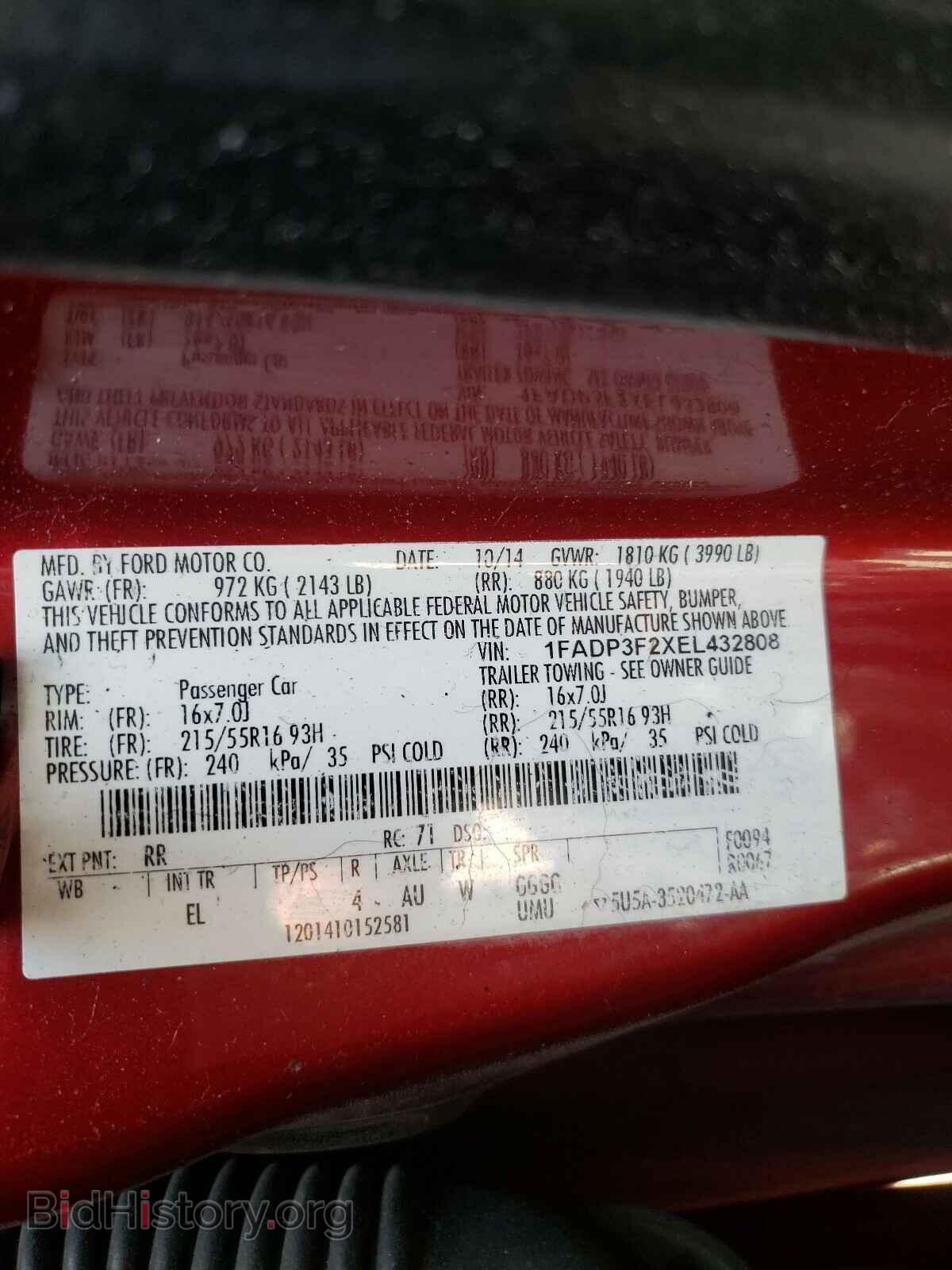 2014 FORD FOCUS - VIN: 1FADP3F2XEL432808 - Фото 10