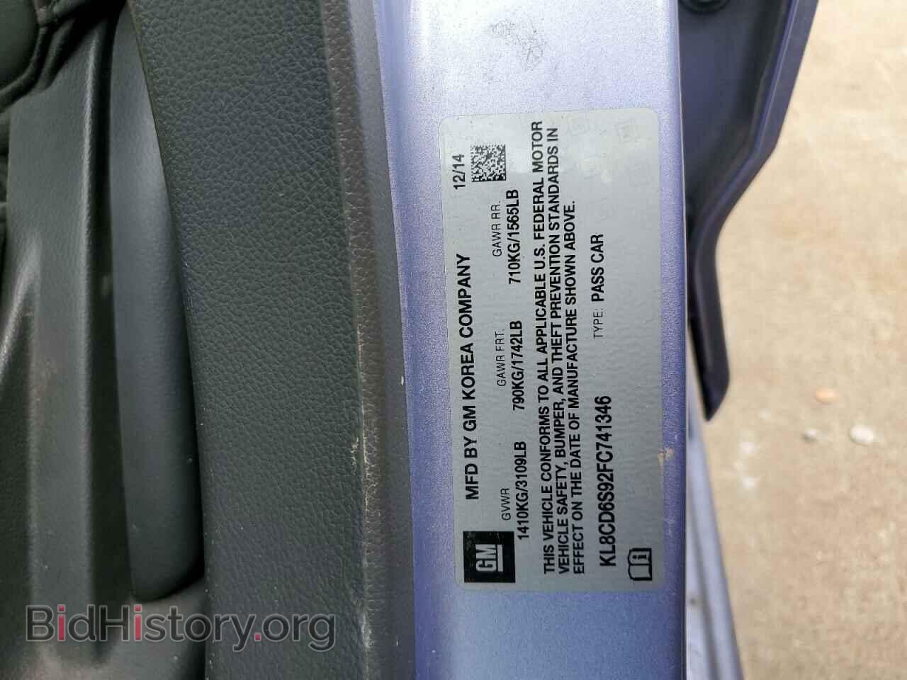 2015 CHEVROLET SPARK - VIN: KL8CD6S92FC741346 - Фото 12