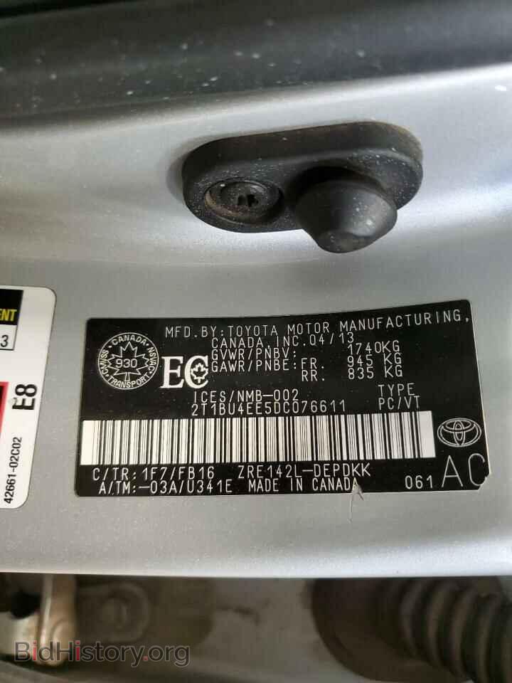 2013 TOYOTA COROLLA - VIN: 2T1BU4EE5DC076611 - Фото 13