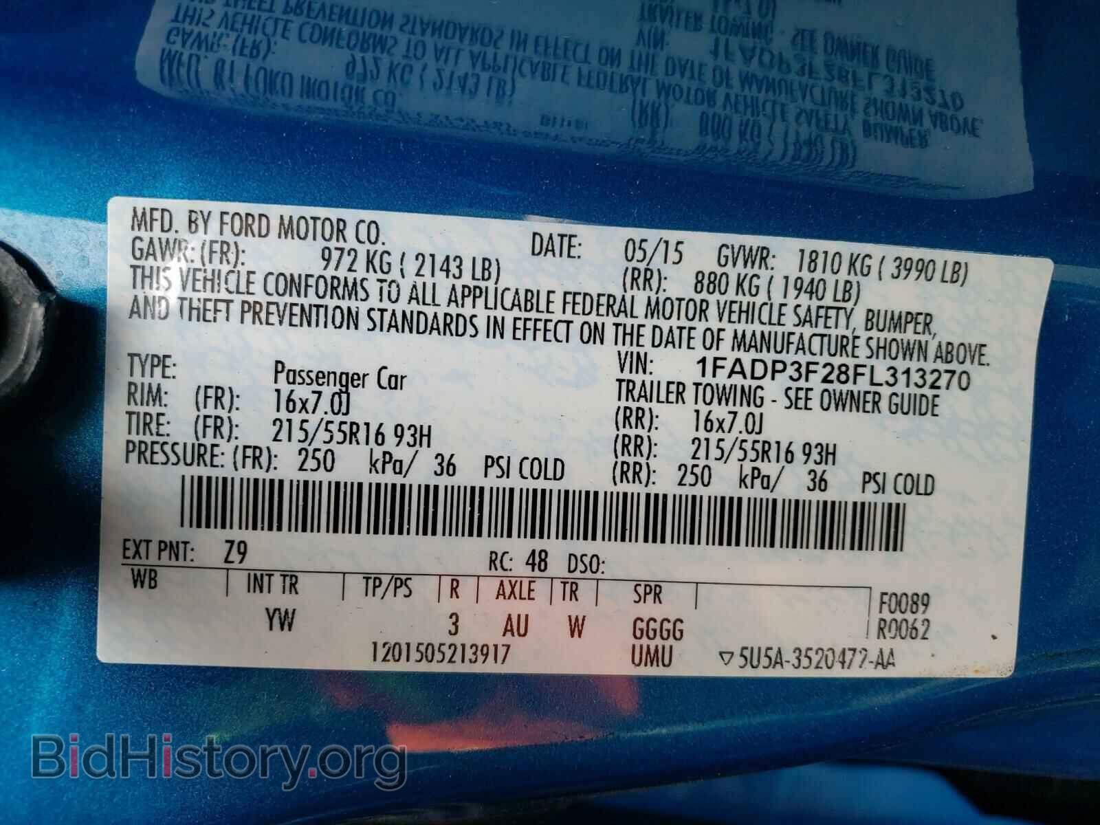 2015 FORD FOCUS - VIN: 1FADP3F28FL313270 - Фото 10