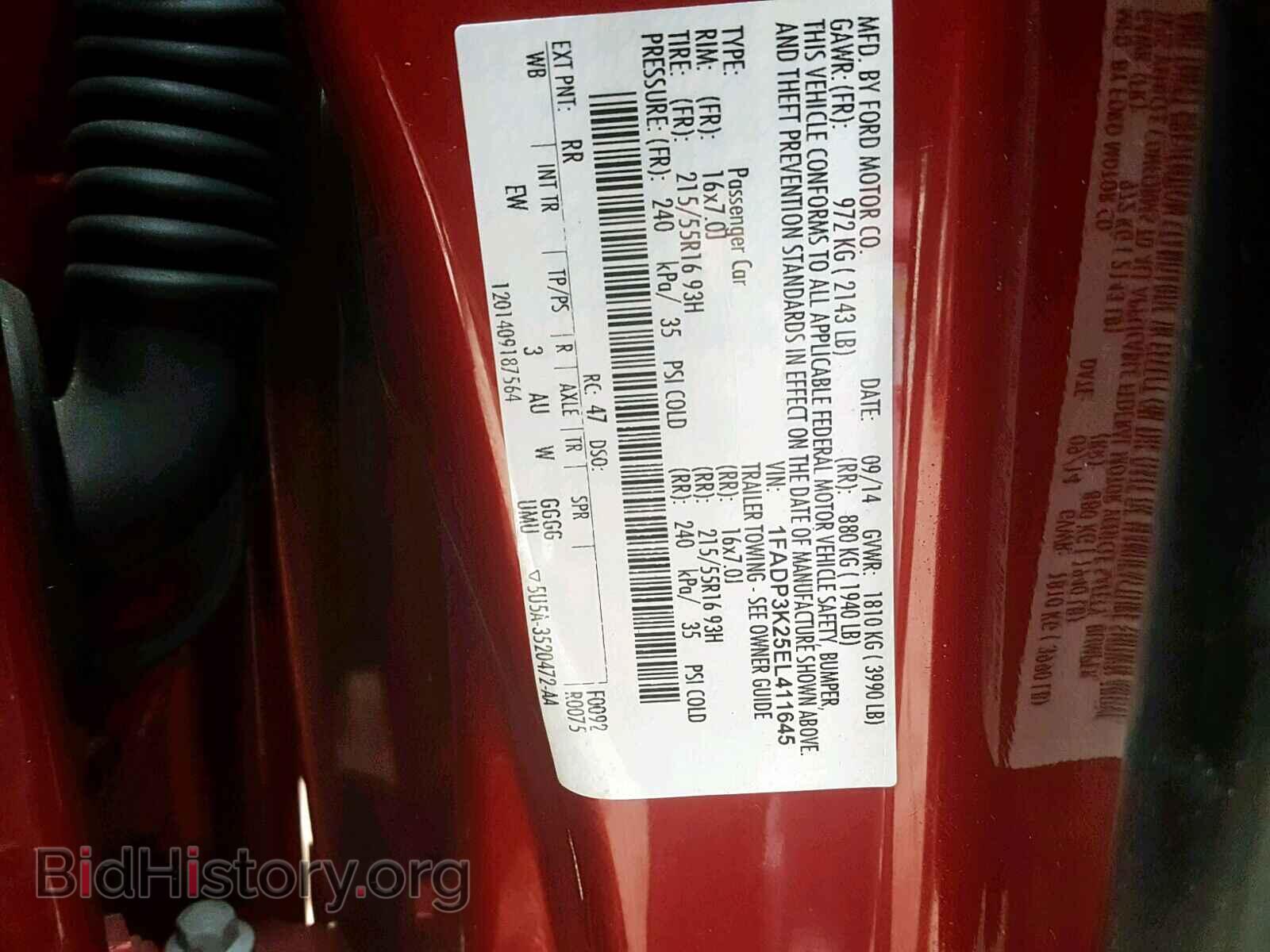 2014 FORD FOCUS SE - VIN: 1FADP3K25EL411645 - Фото 10