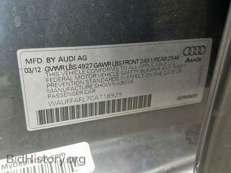 2012 Audi A4 (VIN WAUFFAFL7CA118929) — photo 10 of 10