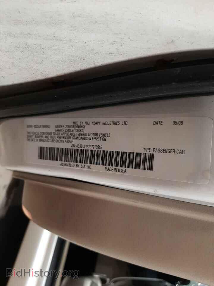 2009 SUBARU LEGACY - VIN: 4S3BL616797210962 - Фото 10