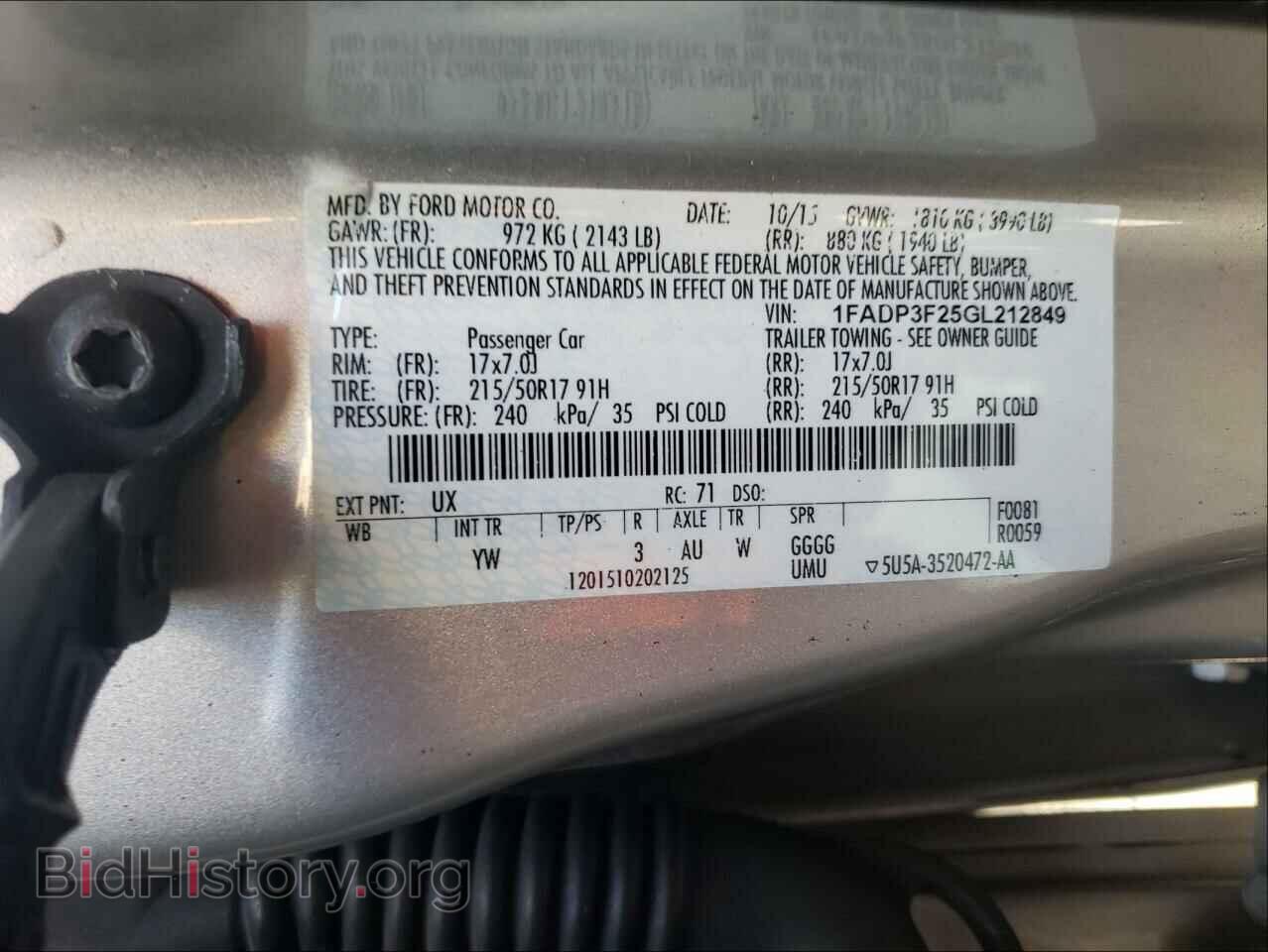 2016 FORD FOCUS - VIN: 1FADP3F25GL212849 - Фото 10