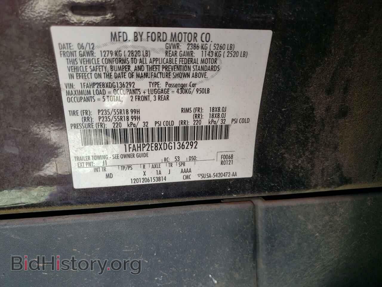 2013 FORD TAURUS - VIN: 1FAHP2E8XDG136292 - Фото 10