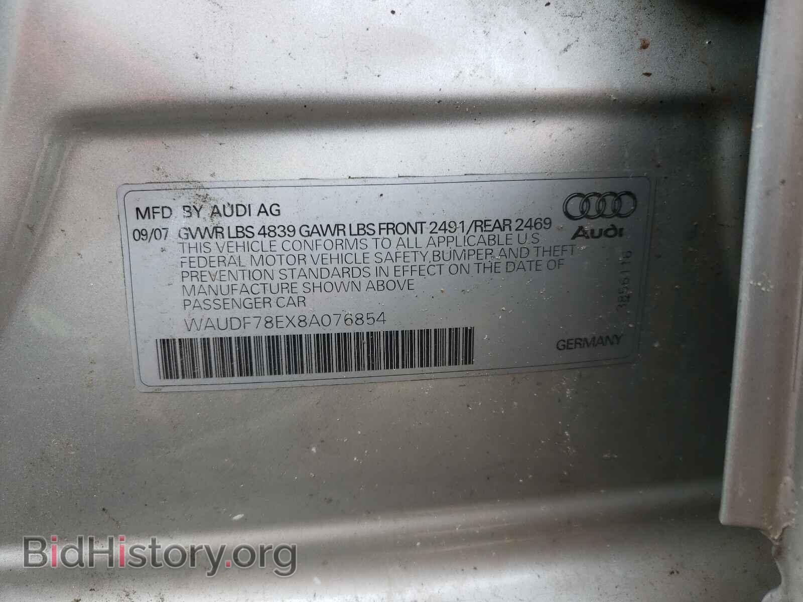 2008 AUDI A4 - VIN: WAUDF78EX8A076854 - Photo 10