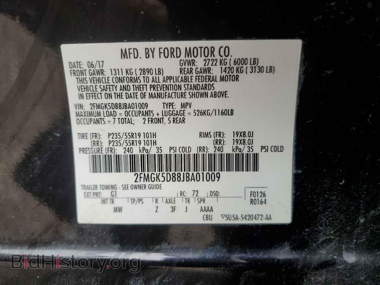 2018 FORD FLEX - VIN: 2FMGK5D88JBA01009 - Фото 13