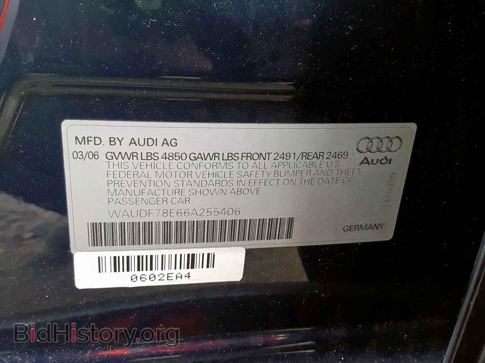 2006 AUDI A4 - VIN: WAUDF78E66A255406 - Photo 10