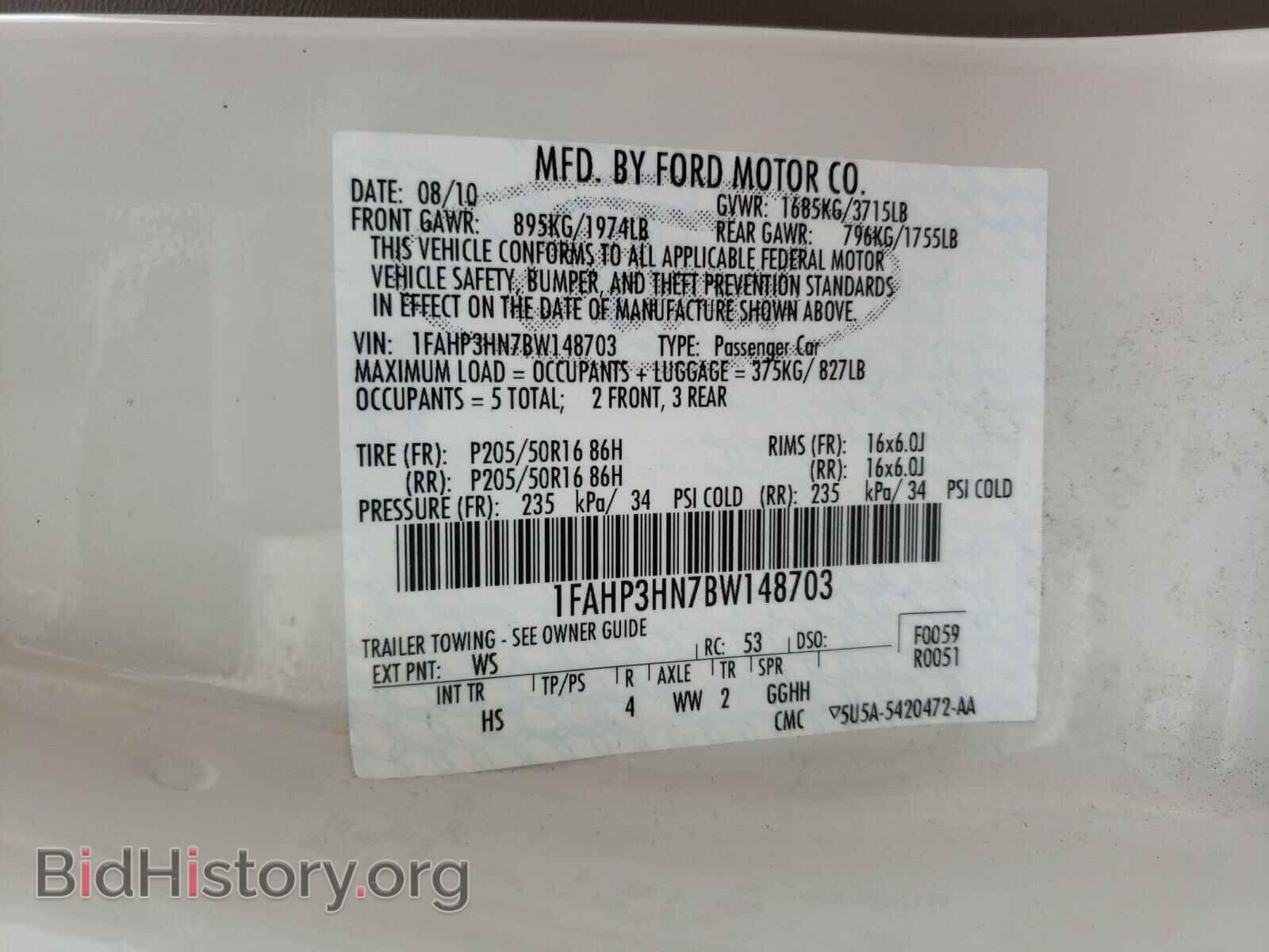 2011 FORD FOCUS - VIN: 1FAHP3HN7BW148703 - Photo 10
