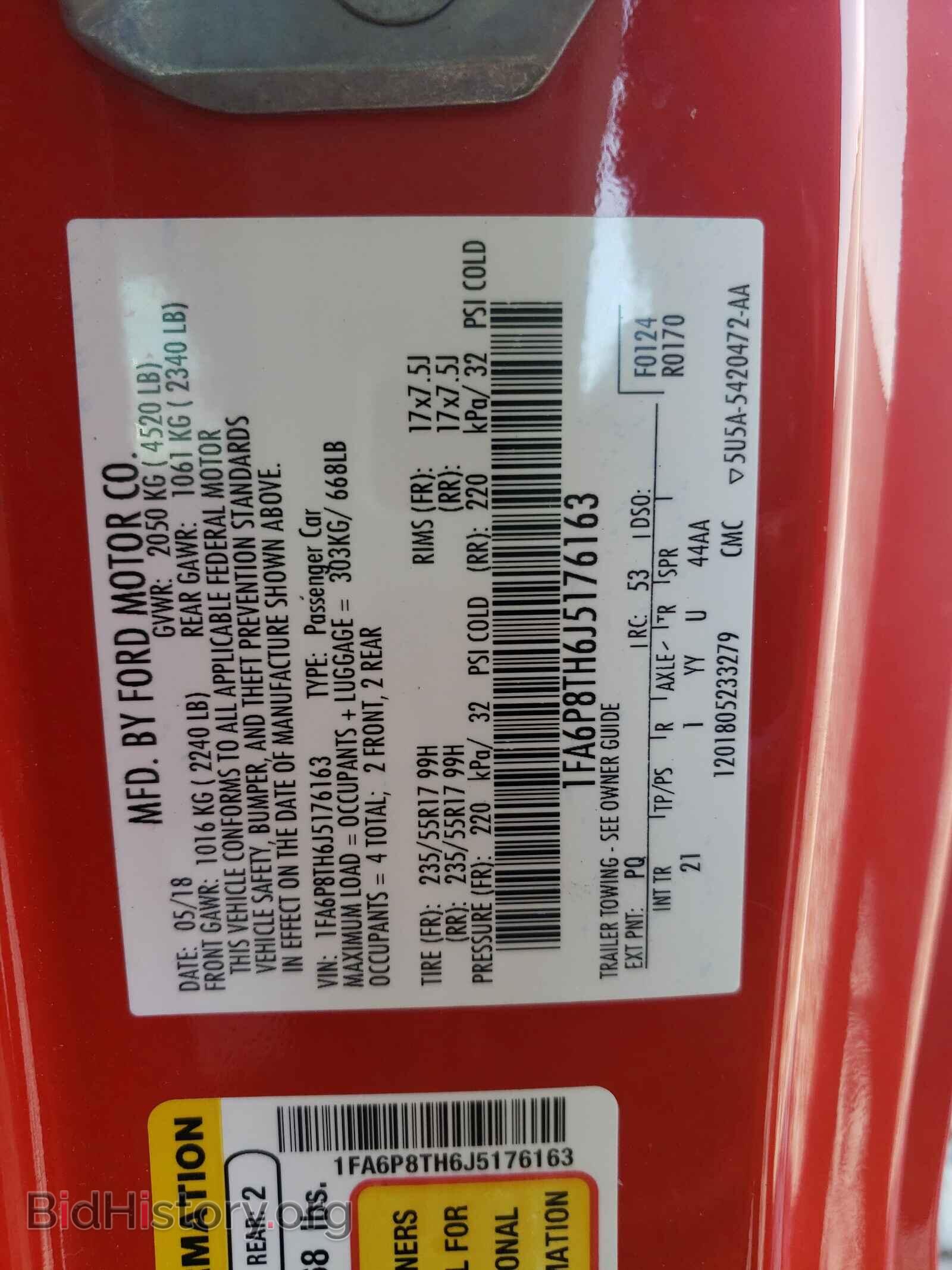 2018 FORD MUSTANG - VIN: 1FA6P8TH6J5176163 - Фото 10